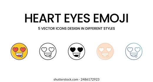 HEART EYES EMOJI icons set vector illustration. vector stock