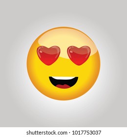 Heart eyes emoticon.