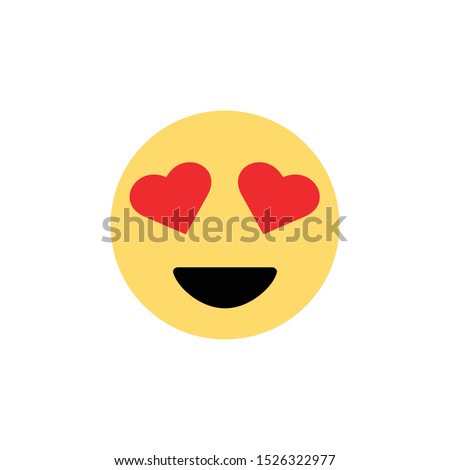 Heart eyes, in love emoji, emoticon for web and mobile.Social media smiley.