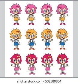 Heart face cute cartoon vector (character design)