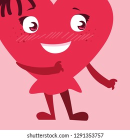 heart face emoticon character