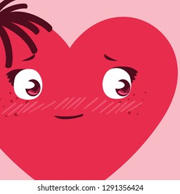 heart face emoticon character