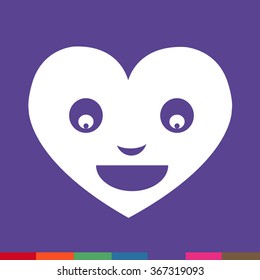 Heart Face Emotion Icon Illustration sign design