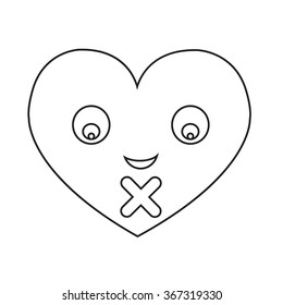 Heart Face Emotion Icon Illustration sign design