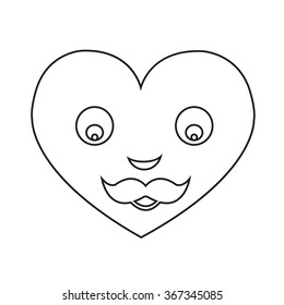 Heart Face Emotion Icon Illustration sign design
