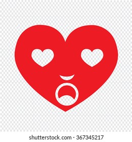 Heart Face Emotion Icon Illustration sign design
