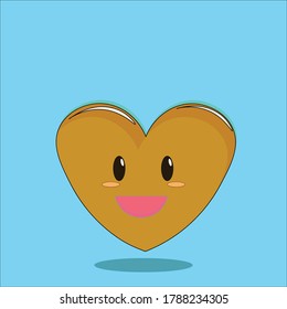 Heart with face illustration. Love icon symbol. love concept symbol.