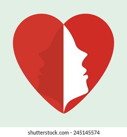 heart with face vector icon illustration