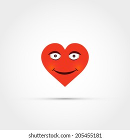 Heart with face vector illustration