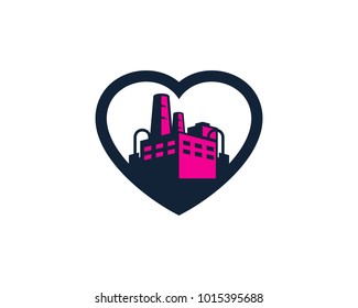 Heart Factory Icon Logo Design Element