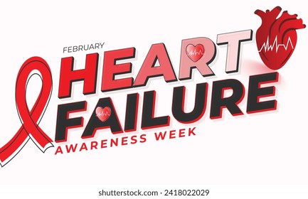 Heart Failure Awareness Week. background, banner, card, poster, template. Vector illustration.