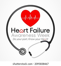 Heart Failure Awareness Week Is Observed Every Year In February,  Vector Illustration