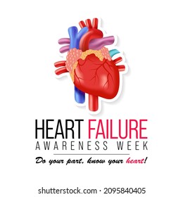 Heart Failure awareness week is observed every year in February,  Vector illustration
