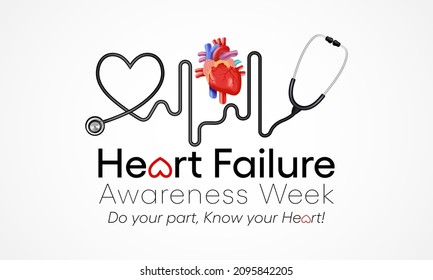 Heart Failure Awareness Week Is Observed Every Year In February,  Vector Illustration