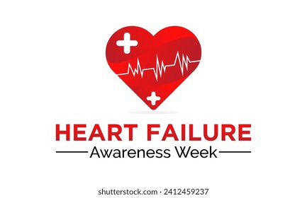 Heart Failure Awareness Week observed every year of february. Vector health banner, flyer, poster and social medial template design.