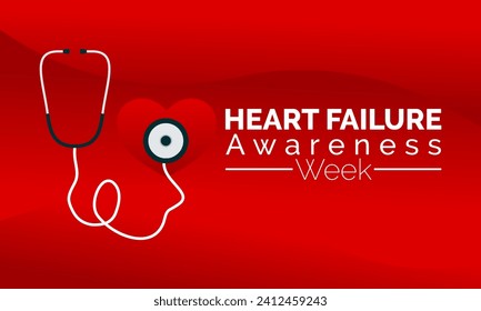 Heart Failure Awareness Week observed every year of february. Vector health banner, flyer, poster and social medial template design.