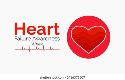 Heart Failure Awareness Week observed every year of february. Vector health banner, flyer, poster and social medial template design.