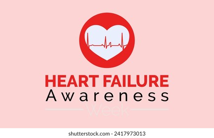 Heart Failure Awareness Week observed every year of february. Vector health banner, flyer, poster and social medial template design.