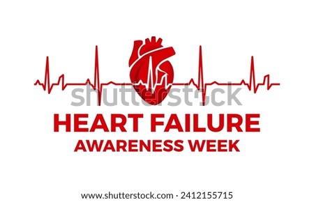 Heart Failure Awareness Week observed every year of february. Vector health banner, flyer, poster and social medial template design.