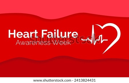 Heart Failure Awareness Week observed every year of february. Vector health banner, flyer, poster and social medial template design.