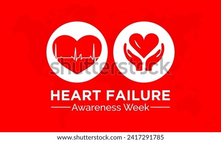 Heart Failure Awareness Week observed every year of february. Vector health banner, flyer, poster and social medial template design.