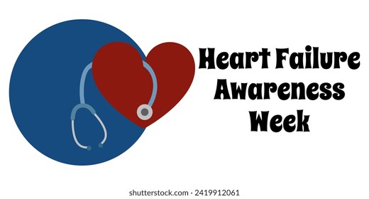 Heart Failure Awareness Week, simple horizontal banner or poster vector illustration on the topic of health