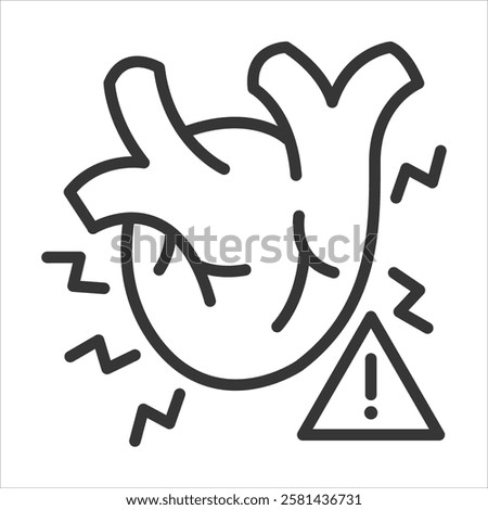 Heart Failure Icon Vector Illustration Outline
