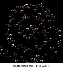 Heart falling which consists of isolated elements. Modern style with beautiful elements in heart falling. Can be used as print, wallpaper, cards, valentine cards, banner, background and etc.