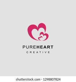 Heart family logo icon. Love symbol vector illustration.