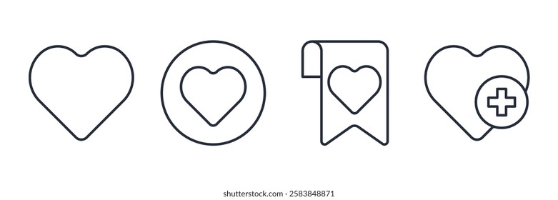 heart or favorite icon symbol vector sign isolated on white background illustration for graphic and web design