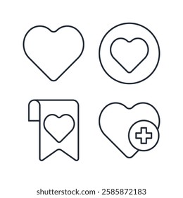 heart or favorite icon symbol vector sign isolated on white background illustration for graphic and web design