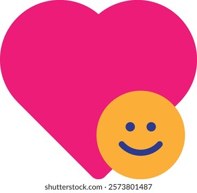 Heart Feeling Good Icon Vector Flat Illustration