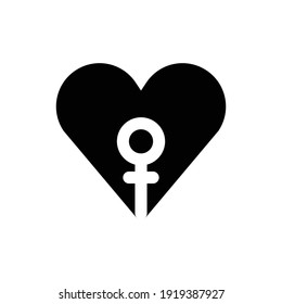 heart female icon solid style vector