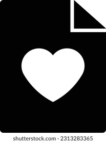 heart file document list folder Glyph