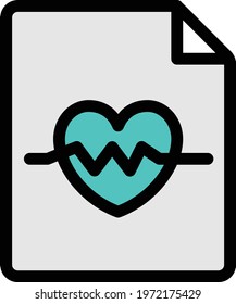 heart file vector line colour icon