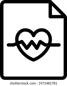 heart file vector thin line icon