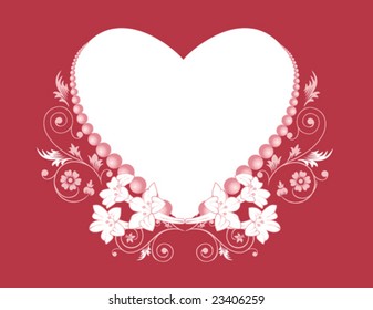 Heart with filigree ornament, vector illustration