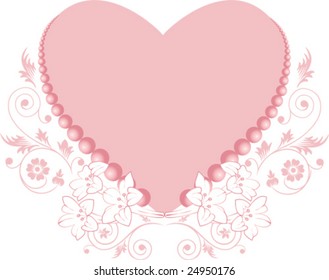 Heart with filigree ornament, vector illustration