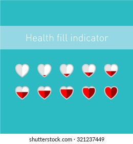 Heart Fill Indicator Scale With 10 Animation Frames