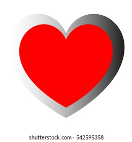 Heart - fill red and dark path. Vector eps 10.