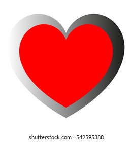 Heart - fill red and dark path. Vector eps 10.