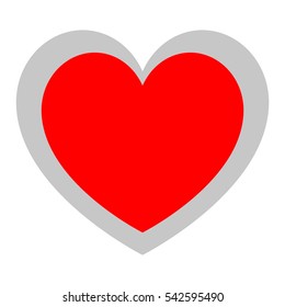 Heart - fill red and dark path. Vector eps 10.