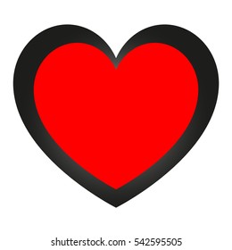 Heart - fill red and dark path. Vector eps 10.