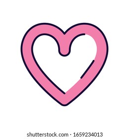 Heart fill style icon design of love passion romantic valentines day wedding decoration and marriage theme Vector illustration
