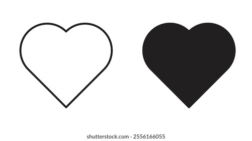 Heart Filled flat icons set for apps and web ui designs.