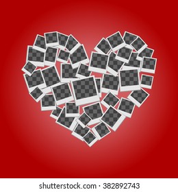 heart filled frames for photos with transparent backgrounds on red