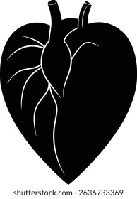 Heart Filled Silhouette Vector Icon for Valentine's Day