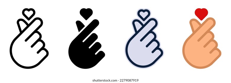 Heart finger icon. sign for mobile concept and web design. vector illustration