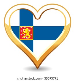 Bandera de Finlandia del corazón