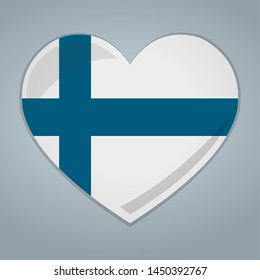 heart with finland flag isolated vector symbol illustration